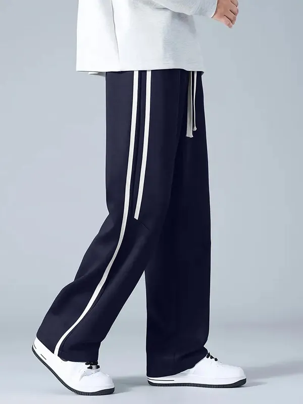 Navy_4_Way_Twill_Wide_Leg_Track_Pants_For_Men