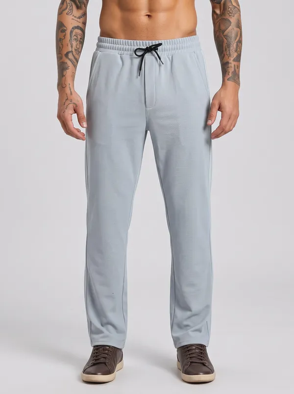 Light_Grey_4_Way_Twill_Regular_Fit_Jogger_Pants_For_Men