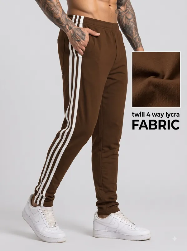 Brown_4_Way_Twill_Relaxed_Fit_Track_Pants_For_Men
