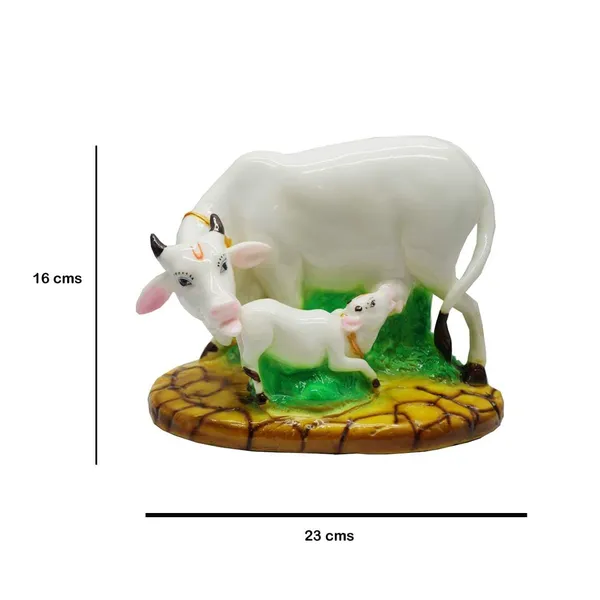 Kamdhenu_Cow_And_Calf_Idol_Polyresin_Figurine