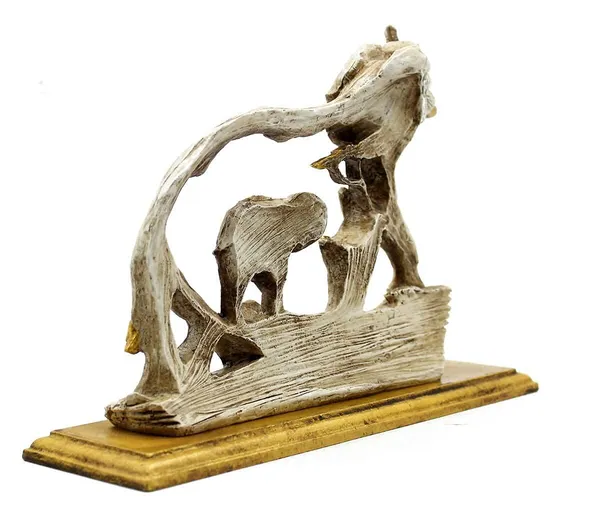 Resin_Elephant_Showpiece_On_Wooden_Base