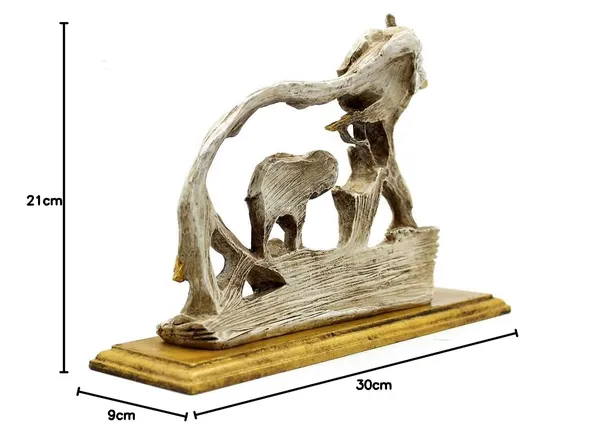 Resin_Elephant_Showpiece_On_Wooden_Base