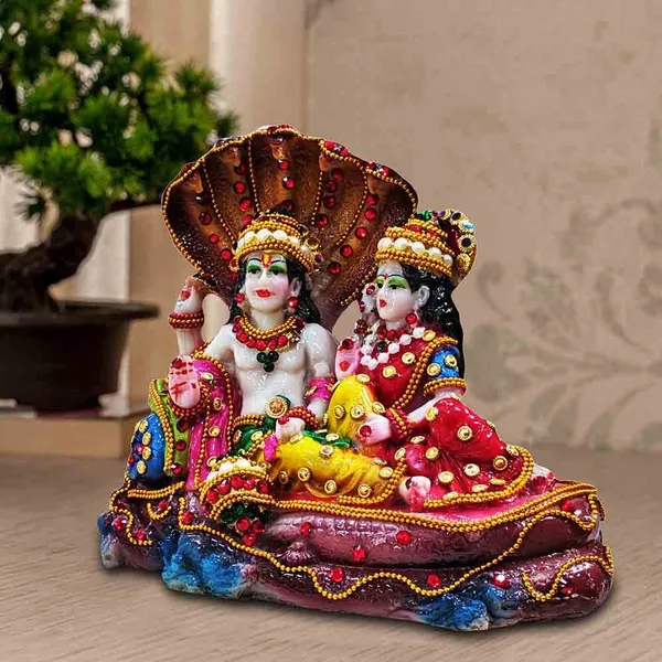 Vishnu_Lakshmi_Polyresin_Idol_On_Sheshnag