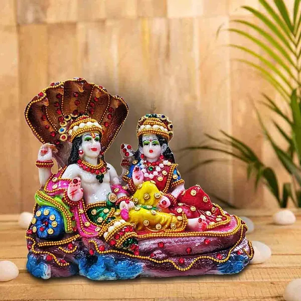 Vishnu_Lakshmi_Polyresin_Idol_On_Sheshnag