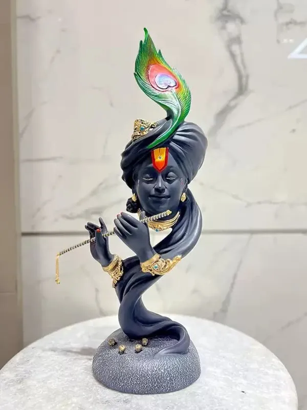 Lord_Krishna_Resin_Statue_With_Peacock_Feather