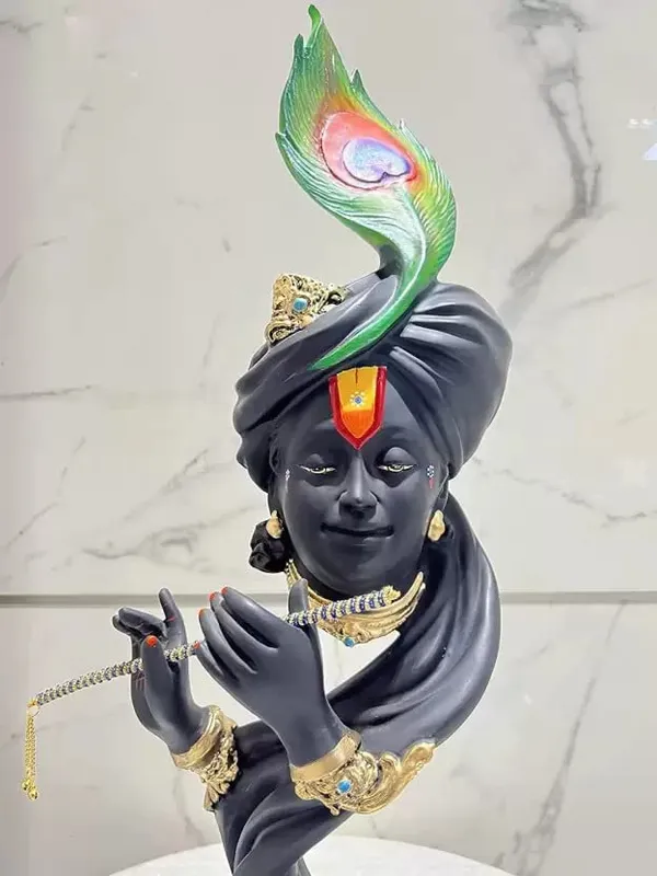 Lord_Krishna_Resin_Statue_With_Peacock_Feather