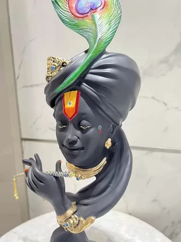Lord_Krishna_Resin_Statue_With_Peacock_Feather