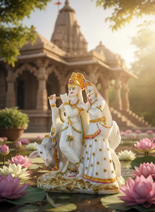 Radha_Krishna_With_Cow_Idol_Statue
