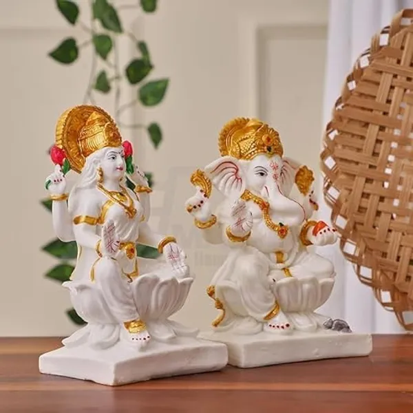 Marble_Dust_Laxmi_Ganesh_Idol_Pair