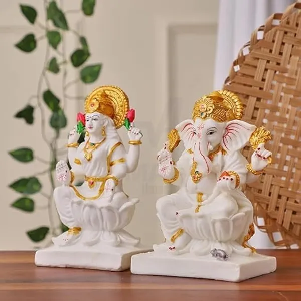 Marble_Dust_Laxmi_Ganesh_Idol_Pair