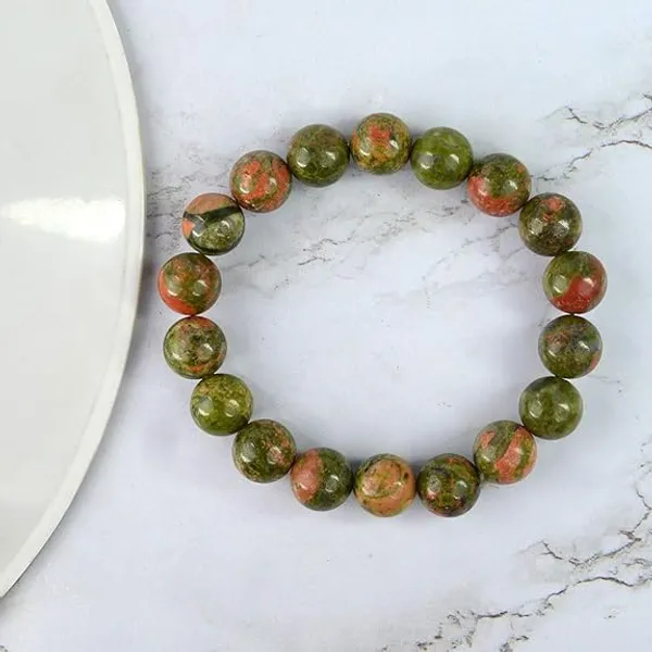 Unakite_Gemstone_Bead_Bracelet