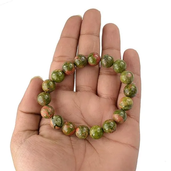 Unakite_Gemstone_Bead_Bracelet