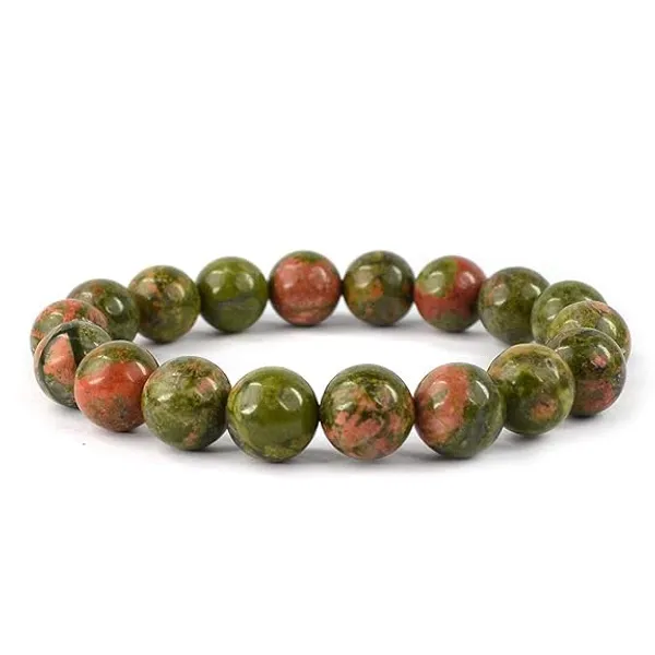 Unakite_Gemstone_Bead_Bracelet