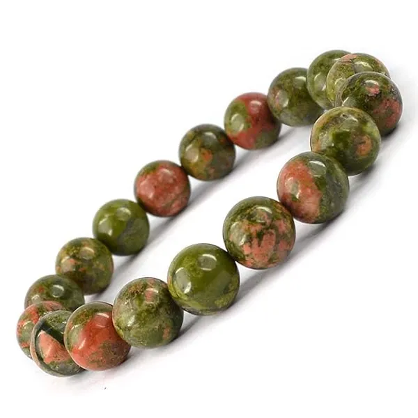 Unakite_Gemstone_Bead_Bracelet