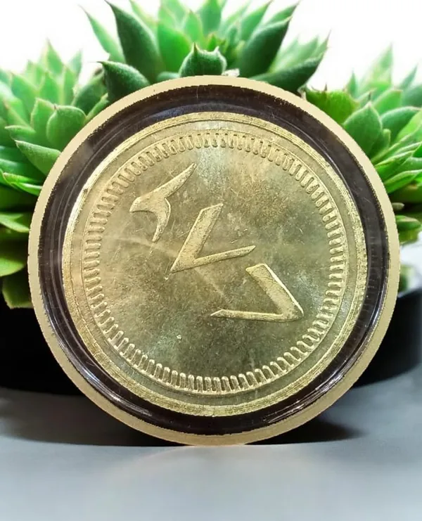 Brass_Decorative_Coin_With_Plant_Background