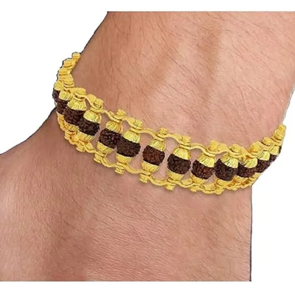 Rudraksha_Bead_Gold_Plated_Bracelet