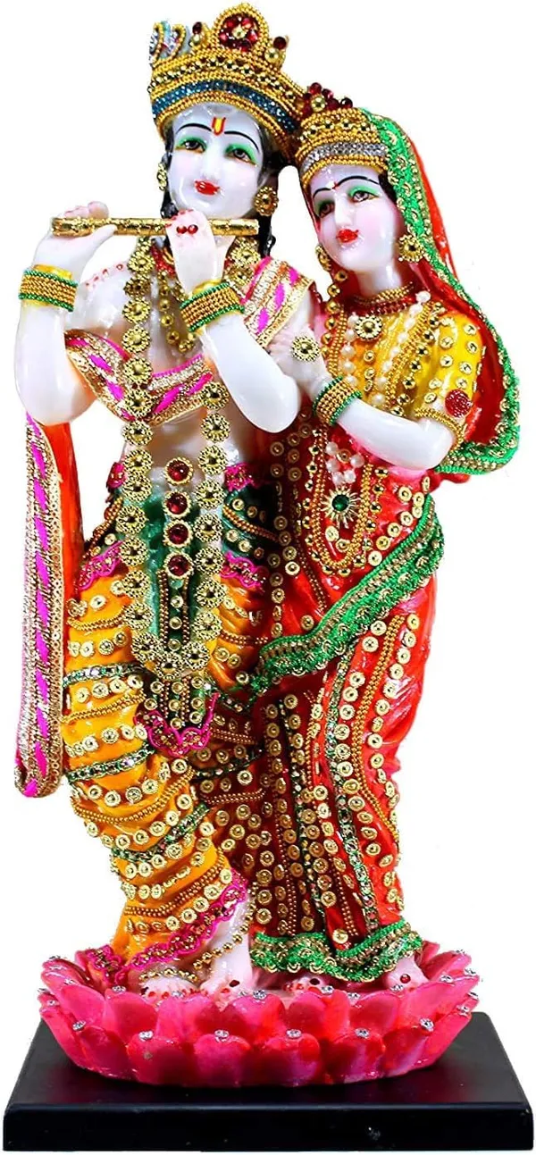 Radha_Krishna_Idol_With_Lotus_Base