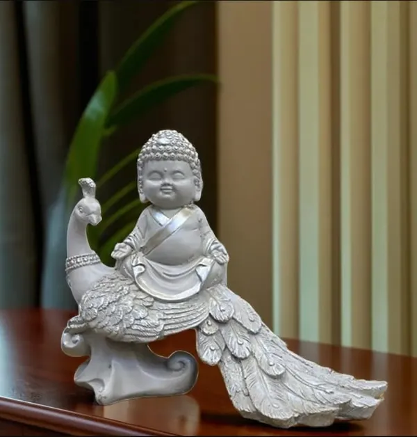 Buddha_Statue_With_Peacock_Resin_Figurine