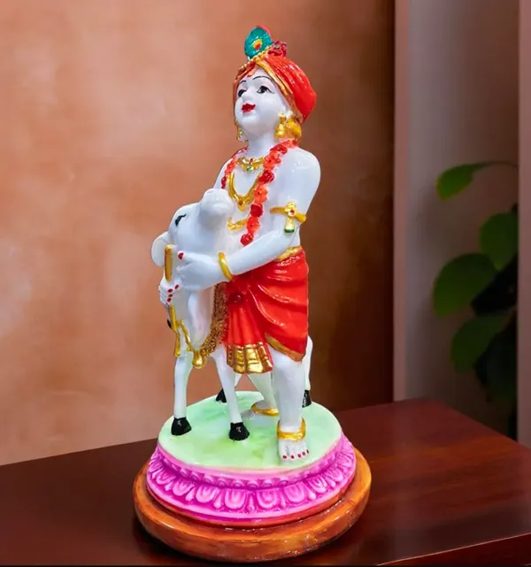 Krishna_Cow_Porcelain_Figurine