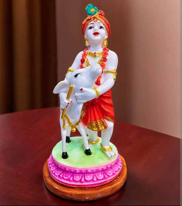 Krishna_Cow_Porcelain_Figurine