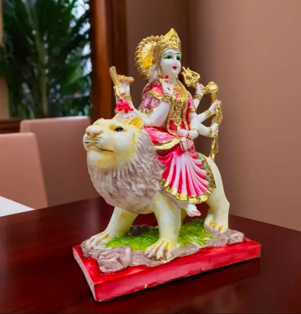 Durga_Idol_On_Lion_Resin_Statue