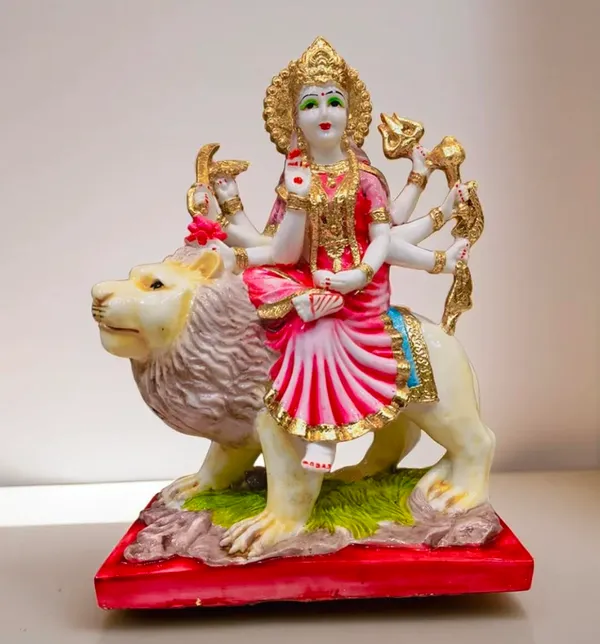 Durga_Idol_On_Lion_Resin_Statue