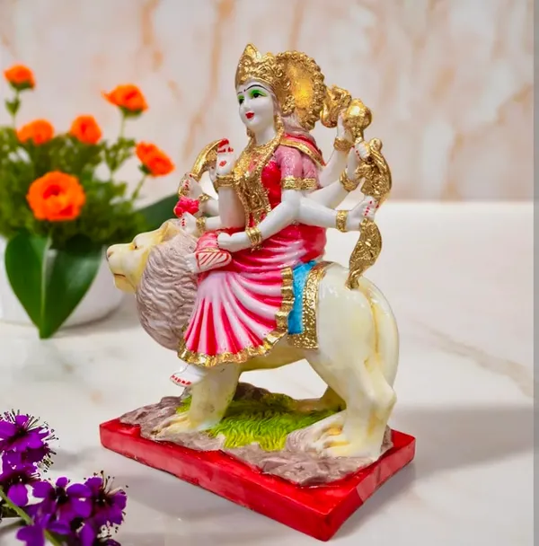 Durga_Idol_On_Lion_Resin_Statue
