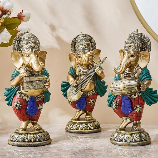 Ganesha_Musician_Figurines_Resin_Idol