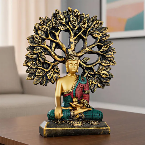 Meditating_Buddha_Statue_With_Bodhi_Tree