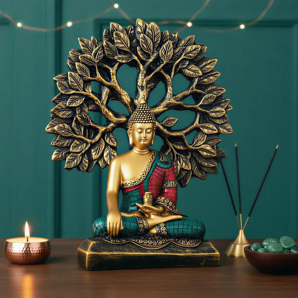 Meditating_Buddha_Statue_With_Bodhi_Tree