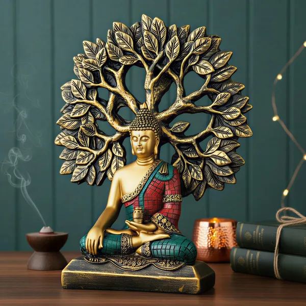 Meditating_Buddha_Statue_With_Bodhi_Tree