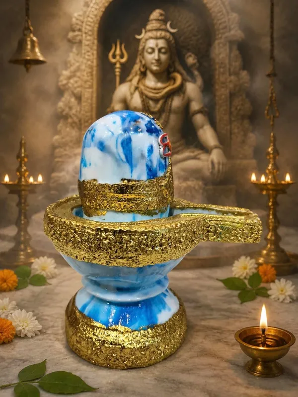 Marble_Shivling_Mandir_With_Gold_Finish