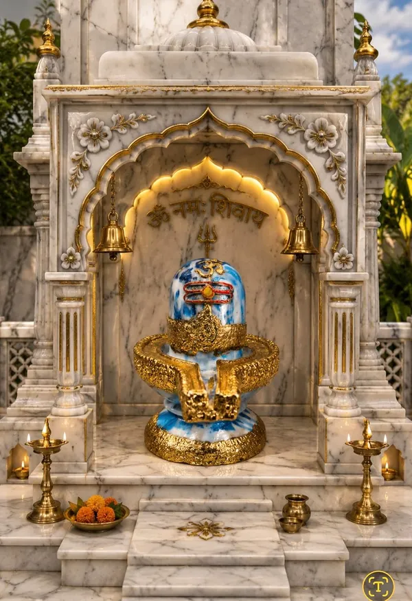 Marble_Shivling_Mandir_With_Gold_Finish