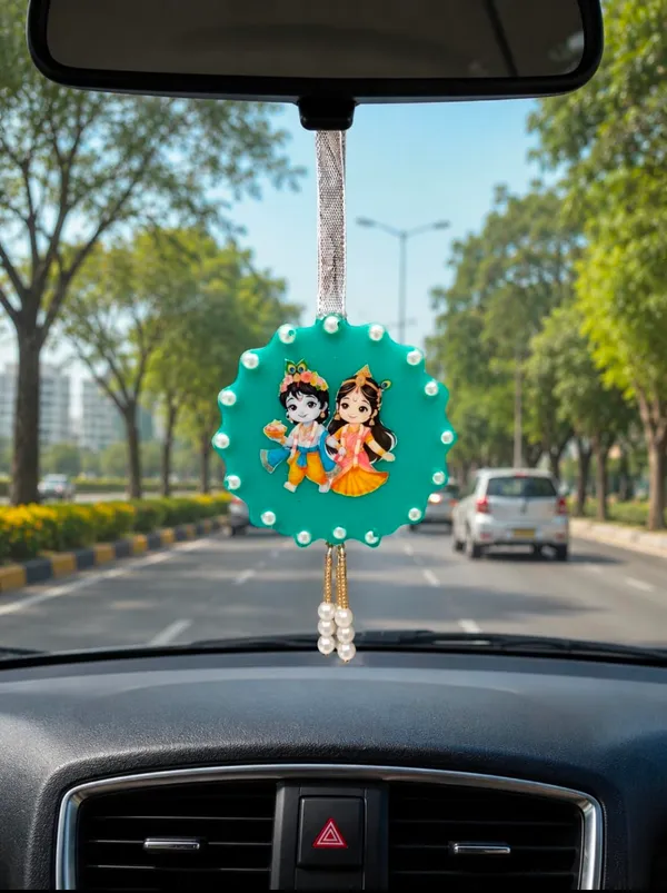 Radha_Krishna_Car_Mirror_Hanging_Ornament