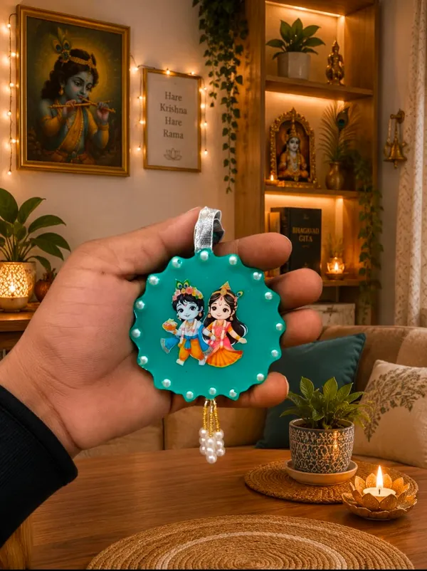 Radha_Krishna_Car_Mirror_Hanging_Ornament