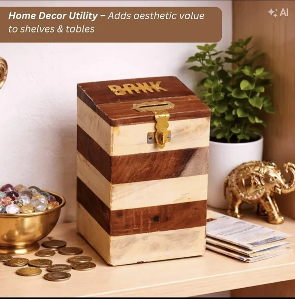 Wooden_Piggy_Bank_With_Brass_Lock