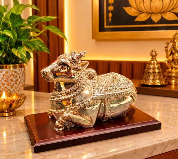 Nandi_Bull_Idol_With_Wooden_Base