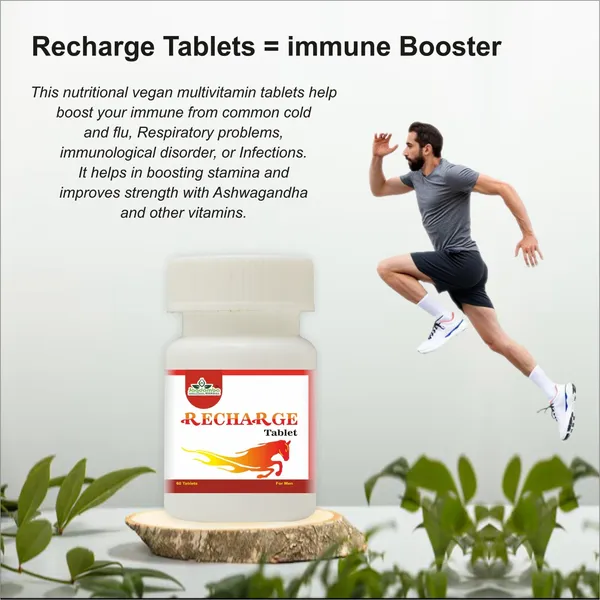 Recharge_Tablets_Ayurvedic_Boost_For_Energy_Vitality_And_Sexual_Health_60_Tablets_Ashwagandha_Safed_Musli_Kaunch_Beej_Shatavar_Gokhru_Vidarikand_Akarkara_Majith_Amla_Salam_Mishri_Kesar_Dalchini_Nagkesar_Tulsi_Sounth_Jaiphal_Brahmi_Shankhpushpi