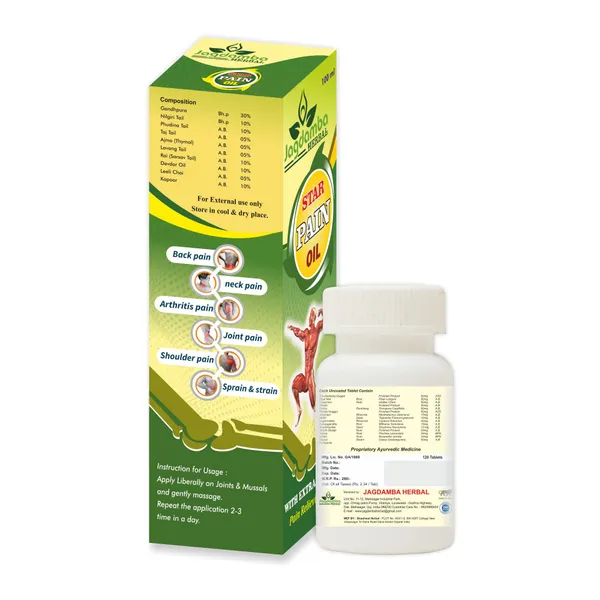 Star_Pain_Oil_100ml_Star_Pain_Tablet_120_Tablets_Combo_Jagdamba_Herbal