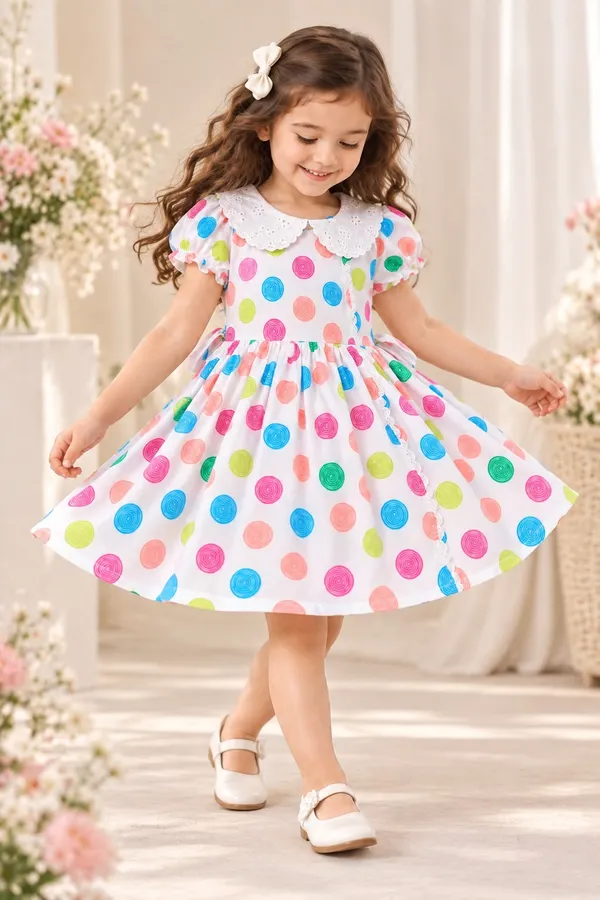 White_Printed_Fit_And_Flare_Dress_for_Girls