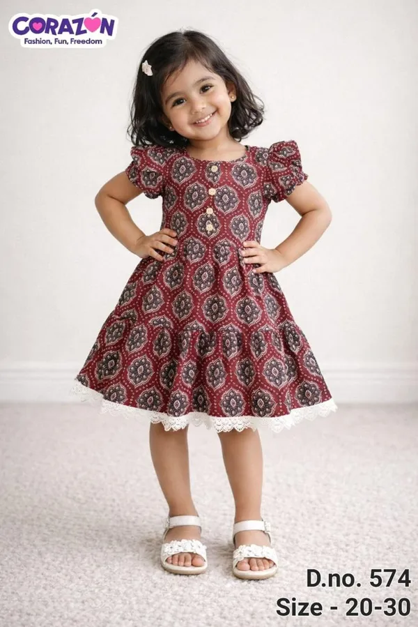 Maroon_Printed_Fit_And_Flare_Dress_for_Girls