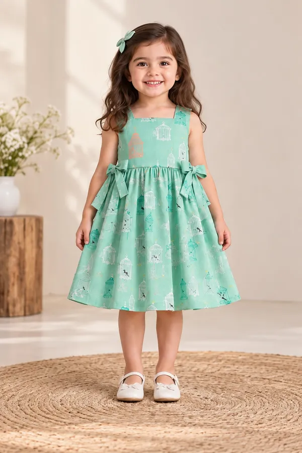 Green_Printed_Sleeveless_Dress_For_Girls