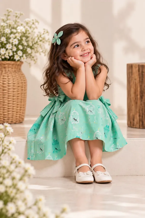 Green_Printed_Sleeveless_Dress_For_Girls