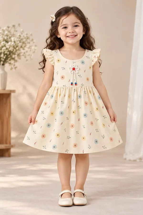 Cream_Printed_Fit_And_Flare_Dress_for_Girls
