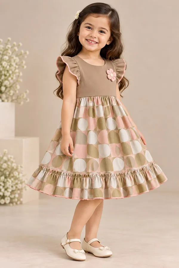 Beige_Printed_Fit_And_Flare_Dress_for_Girls
