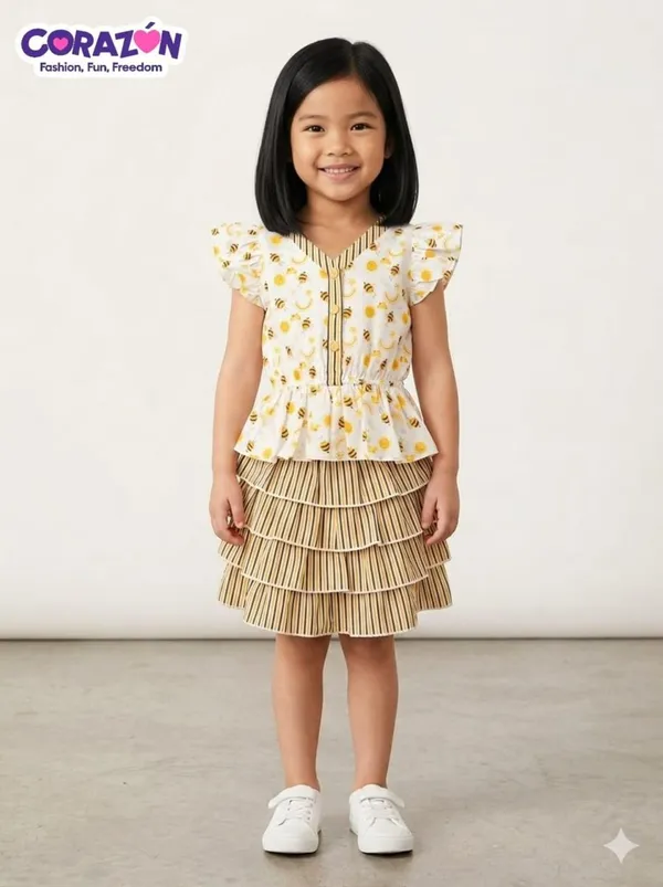 White_And_Yellow_Printed_Tiered_Dress_for_Girls