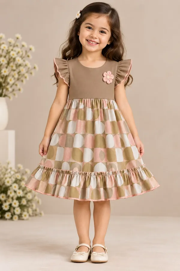Beige_Printed_Fit_And_Flare_Dress_for_Girls