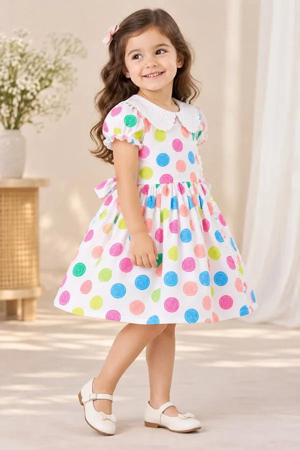 White_Printed_Fit_And_Flare_Dress_for_Girls