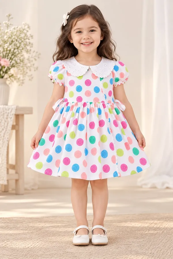 White_Printed_Fit_And_Flare_Dress_for_Girls