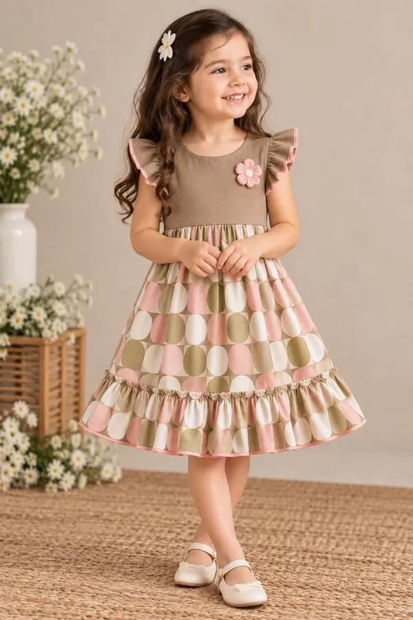 Beige_Printed_Fit_And_Flare_Dress_for_Girls